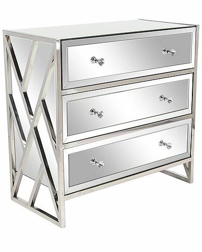 Peyton Lane Glam Silver Stainless Steel Chest Home 3 Peyton Lane Glam Silver Stainless Steel Chest Home