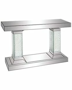 Peyton Lane Glam Silver Glass Console Table Home