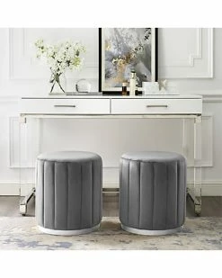 Nicole Miller Anakin Velvet Ottoman Home 7 Nicole Miller Anakin Velvet Ottoman Home -Shop Style Sales 3050426298 RLLD 3