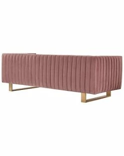 Armen Living Delilah 86In Blush Velvet Square Arm Sofa Home -Shop Style Sales 3050430793 RLLD 4