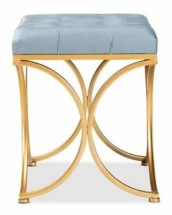 Design Studios Margot Inspired Velvet Metal Ottoman Home -Shop Style Sales 3050436791 RLLD 3