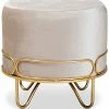 Design Studios Lucienne Velvet Metal Ottoman Home -Shop Style Sales 3050436796 RLLD 1