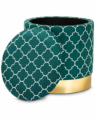 Design Studios Rra Quatrefoil Velvet Metal Storage Ottoman Home 3 Design Studios Rra Quatrefoil Velvet Metal Storage Ottoman Home