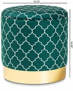 Design Studios Rra Quatrefoil Velvet Metal Storage Ottoman Home 10 Design Studios Rra Quatrefoil Velvet Metal Storage Ottoman Home -Shop Style Sales 3050436807 RLLD 3