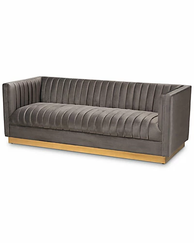 Design Studios Aveline Velvet Brushed 2pc Living Room Set Home 4 Design Studios Aveline Velvet Brushed 2pc Living Room Set Home - Image 2