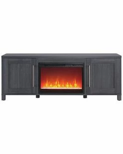 Abraham + Ivy Chabot Rectangular Tv Stand With 26in Crystal Fireplace For Tv'S Up To 80In Home