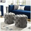 Inspired Home Darlenis Velvet Ottoman