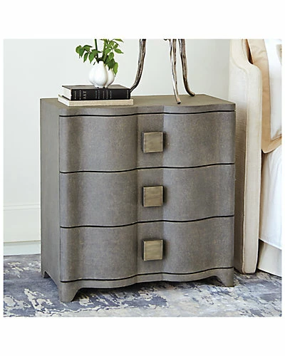Global Views Toile Linen Bedside Chest Home 3 Global Views Toile Linen Bedside Chest Home
