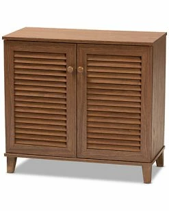 Baxton Studio Coolidge 4-Shelf Shoe Storage Cabinet Home
