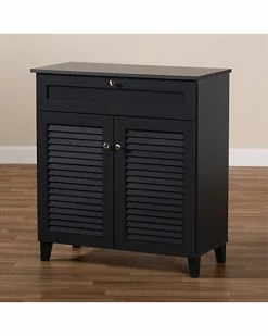 Baxton Studio Coolidge 4-Shelf Shoe Storage Cabinet Home