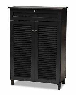 Baxton Studio Coolidge 5-Shelf Shoe Storage Cabinet Home