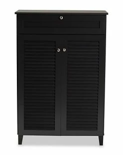 Baxton Studio Coolidge 5-Shelf Shoe Storage Cabinet Home -Shop Style Sales 3050443278 RLLD 4