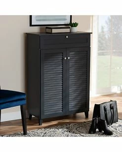 Baxton Studio Coolidge 5-Shelf Shoe Storage Cabinet Home -Shop Style Sales 3050443278 RLLD 5