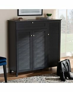 Baxton Studio Coolidge 11-Shelf Shoe Storage Cabinet Home -Shop Style Sales 3050443280 RLLD 5