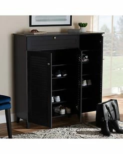 Baxton Studio Coolidge 11-Shelf Shoe Storage Cabinet Home -Shop Style Sales 3050443280 RLLD 6
