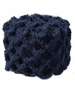Baxton Studio Asuka Fringe Pouf Ottoman Home