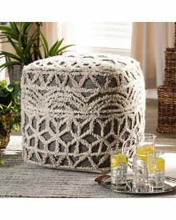 Baxton Studio Avery Pouf Ottoman Home -Shop Style Sales 3050443373 RLLD 3
