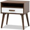 Baxton Studio Quinn Two-Tone 1-Drawer End Table Home -Shop Style Sales 3050443475 RLLD 1