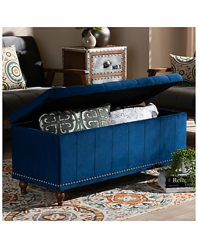 Baxton Studio Kaylee Button-Storage Ottoman Bench Home 7 Baxton Studio Kaylee Button-Storage Ottoman Bench Home - Image 5