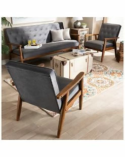 Baxton Studio Rrento 3pc Living Room Set Home -Shop Style Sales 3050443580 RLLD 5