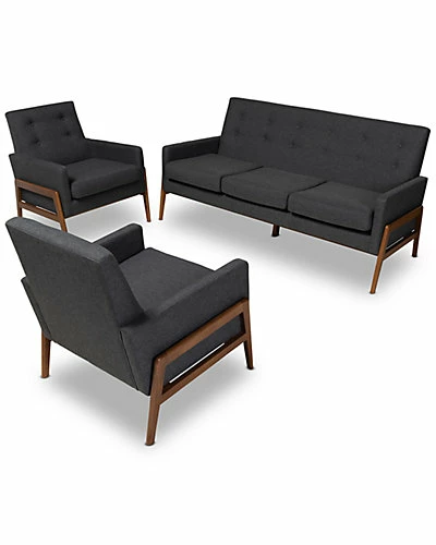 Baxton Studio Perris 3pc Living Room Set Home 3 Baxton Studio Perris 3pc Living Room Set Home