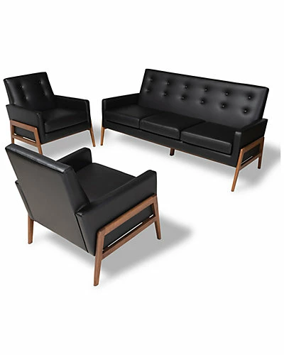 Baxton Studio Perris 3pc Living Room Set Home 3 Baxton Studio Perris 3pc Living Room Set Home