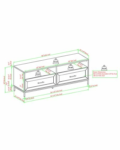 Hewson Contemporary Minimalist 2-Drawer Low Tv Stand For Tvs Up To 65In Home 5 Hewson Contemporary Minimalist 2-Drawer Low Tv Stand For Tvs Up To 65In Home - Image 3