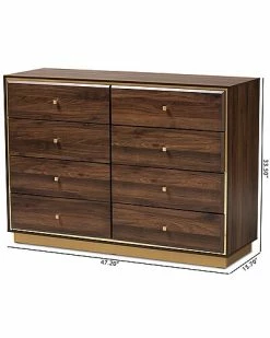 Baxton Studio Cormac And Gold Metal 8-Drawer Dresser Home -Shop Style Sales 3050459657 RLLD 3