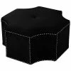 Nicole Miller Rey Velvet Octagon Cocktail Ottoman Home