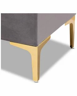 Baxton Studio Valere Velvet Button Tufted Storage Ottoman Home -Shop Style Sales 3050466562 RLLD 3