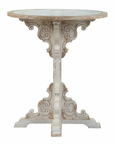 A&B Home 24in Wooden Carved Table 3 A&B Home 24in Wooden Carved Table