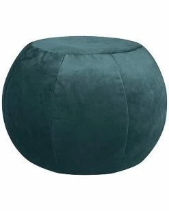 Gouchee Home Plump Petrol Velvet Pouf