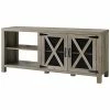 Hewson 58in Mesh Door Industrial Media Console Stand Home -Shop Style Sales 3050480211 RLLD 1