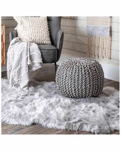 NuLOOM Natural Knitted Jute Pouf Home -Shop Style Sales 3050492210 RLLD 3