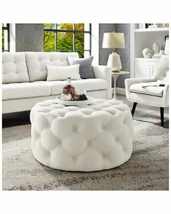 Inspired Home Desiree Linen Cocktail Ottoman -Shop Style Sales 3050492611 RLLD 2