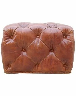 Pasargad Home Is Club Ottoman Genuine Top Grain Leather -Shop Style Sales 3050499471 RLLD 3
