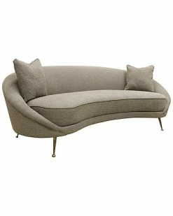 Pasargad Home Luna Collection Textured Fabric Curved Sofa