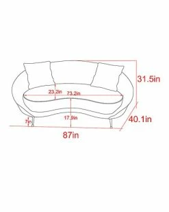 Pasargad Home Luna Collection Textured Fabric Curved Sofa -Shop Style Sales 3050502015 RLLD 8