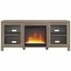 Abraham + Ivy Quincy Rectangular Tv Stand With Crystal Fireplace For Tv'S Up To 65In Home