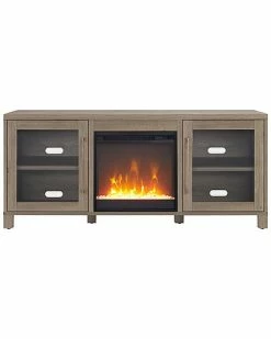 Abraham + Ivy Quincy Rectangular Tv Stand With Crystal Fireplace For Tv'S Up To 65In Home