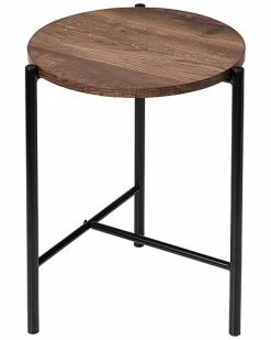 Honey-Can-Do 18in Round Side Table With T-Pattern Base Home