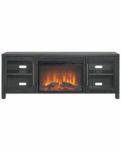 Abraham + Ivy Quincy Rectangular Tv Stand With 26in Log Fireplace For Tv'S Up To 80In Home