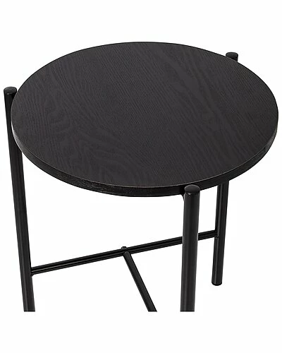 Honey-Can-Do Round Side Table With T-Pattern Base Home 5 Honey-Can-Do Round Side Table With T-Pattern Base Home - Image 3