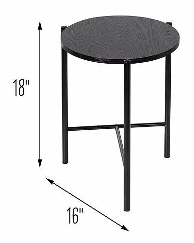 Honey-Can-Do Round Side Table With T-Pattern Base Home 9 Honey-Can-Do Round Side Table With T-Pattern Base Home - Image 7