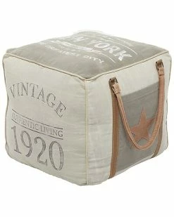 Peyton Lane Canvas Pouf Home