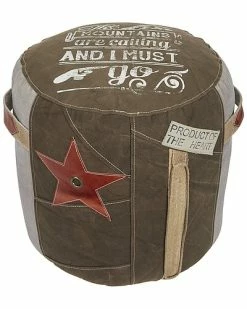 Peyton Lane Canvas Pouf Home