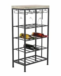 Peyton Lane Metal Wood Wine Storage Home