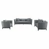 Armen Living Melange 3pc Velvet Living Room Seating Set Home