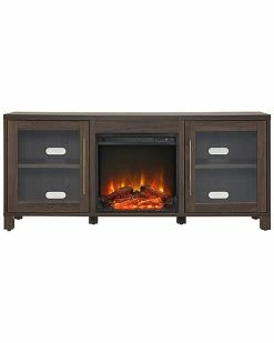 Abraham + Ivy Quincy Rectangular Tv Stand With Crystal Fireplace For Tv'S Up To 65In Home