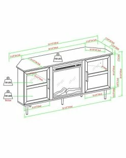 Hewson Modern Angled-Side Fireplace Corner Tv Stand For Tvs Up To 60In Home -Shop Style Sales 3050529210 RLLD 3